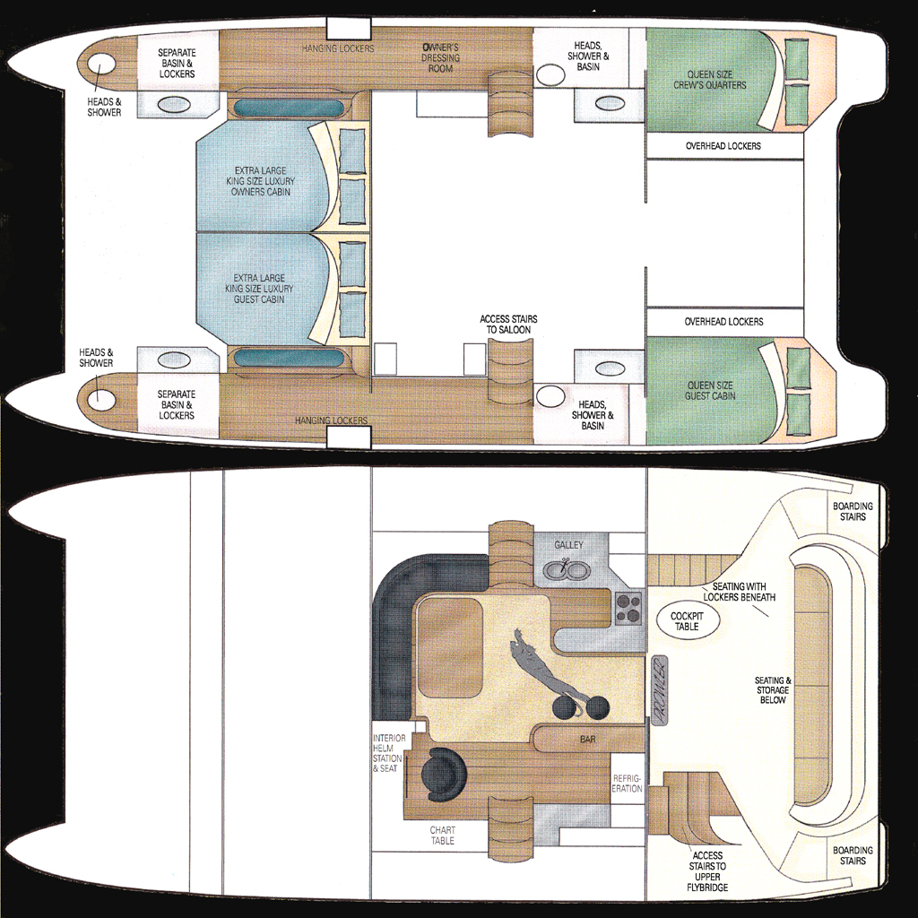 Layout diagram of the catamaran Cat Inn Around